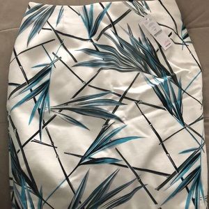 WHBM palm pattern pencil skirt